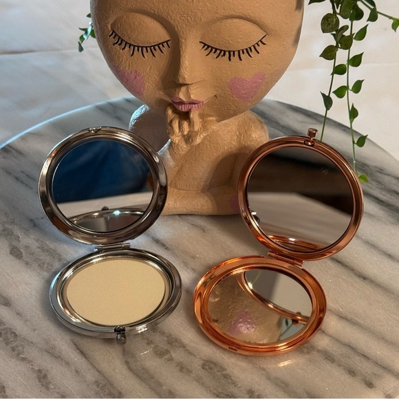 Compact Mirror Set Small Travel Magnifying Pocket Mirrors for Purse 2 Pieces - Picture 2 of 7
